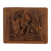 RFID Büffel Echt Leder Geldbörse Drachen Motiv Fantasy Produktbild-Vorschau 1