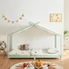 Kinderbett 'Brome' Hausbett mit Matratze 90 x 200 cm Produktbild-Vorschau 2