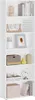 A tall, white, open bookshelf filled with various decorative items and books. Produktbild-Vorschau