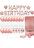Rose Gold Geburtstagsdeko für Mädchen mit Happy Birthday Produktbild-Vorschau 3
