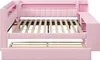 A pink daybed with a pull-out trundle bed is shown from the front. Náhľad obrázku produktu