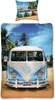 A bedding set featuring a vintage Volkswagen bus on a beach. Náhľad obrázku produktu