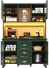 Hoher Küchenschrank Grün 120x40x179cm – Küchenvitrine mit Produktbild-Vorschau 10