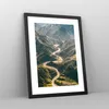 Gerahmtes Poster - Schwarzer Rahmen - Berge Weg Wald - Produktbild-Vorschau 8