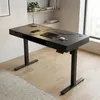 Czarne biurko elektryczne regulowane z szufladami 140x60 cm Podgląd zdjęcia produktu 2