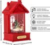Rote Weihnachts-LED-Laterne, Häuschen, Spieluhr mit Schnee, Produktbild-Vorschau 4