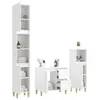 A set of three white bathroom cabinets displayed against a white background. Produktbild-Vorschau