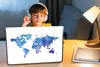 MuchoWow® Laptop Aufkleber Sticker Cover Weltkarte - Produktbild-Vorschau 3