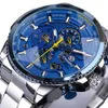 Herrenuhr Automatikuhr Männeruhr blaues Ziffernblatt Produktbild-Vorschau 1