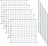 A set of garden fence elements and stakes arranged on a white background. Produktbild-Vorschau