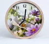 Holzuhr 20fi cm wanduhr - Cosmos Blumen Blumen Produktbild-Vorschau 1