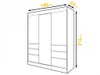 A line drawing of a wardrobe with dimensions indicated by text and arrows. Produktbild-Vorschau