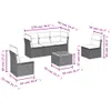 6-tlg. Garten-Sofagarnitur mit Kissen Grau Poly Rattan Produktbild-Vorschau 10