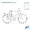 A diagram showing the dimensions of a bicycle. Produktbild-Vorschau