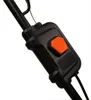 A close-up view of a black handle with an orange button and a black rectangular button on a white background. Produktbild-Vorschau