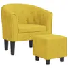 Cloris Designermöbel Clubsessel mit Fußhocker Gelb Samt Produktbild-Vorschau 2