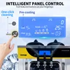 A close-up of a commercial soft-serve ice cream machine with a digital display showing operational information, and a hand interacting with the control panel. Voir les images du produit