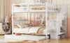 140x200cm Etagenbett mit Ausziehbett & Treppenregal, Hohe Produktbild-Vorschau 7