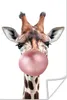 MuchoWow® Poster Giraffe - Kaugummi - Rosa - Kinder - Junge Produktbild-Vorschau 1