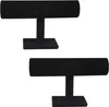 Belle Vous T Bar Schmuckständer Schwarz, Samt Armbandhalter Produktbild-Vorschau 8