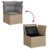 Design 10-tlg. Garten-Sofagarnitur mit Kissen Beige Poly Produktbild-Vorschau 9