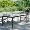 vidaXL Gartentisch Schwarz 190x90x75 cm Gehärtetes Glas Anteprima dell’immagine prodotto 2