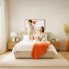LED Lit rembourré 'Tröstiar' avec coffre de lit Lin 140 x Voir les images du produit 7