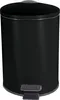 A black pedal bin is shown from the front. Produktbild-Vorschau