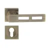 A door handle set with a keyhole escutcheon, presented on a white background. Produktbild-Vorschau