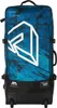 A blue and black rolling duffel bag with a white graphic design and text. Produktbild-Vorschau
