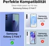 A collage showing a Samsung Galaxy Z Fold 7 phone case compatibility chart. Produktbild-Vorschau