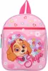 A pink backpack with a Paw Patrol character and flowers. Voir les images du produit