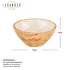 Schüssel 15cm Mango Holz Creme Perlmutt Emaille Schale Bowl Produktbild-Vorschau 2