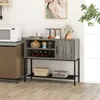 COSTWAY Armoire bar avec casiers à vin et étagères, armoire Voir les images du produit 7