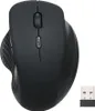 A black wireless vertical mouse and its USB receiver are shown against a white background. Voir les images du produit