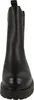 A black Chelsea boot is shown from the front. Produktbild-Vorschau