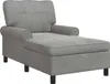 vidaXL Ležadlo s vankúšom svetlosivé 91 x 157 x 91 cm zamat Náhľad obrázku produktu 1