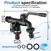 Doppelauslauf-Wasserhahn Messing frostsicher 2x3/4 Zoll Garten Náhled obrázku produktu
