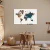 MuchoWow® Poster Weltkarte - Blau - Farbe 90x60 cm - Produktbild-Vorschau 6