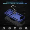 An exploded view diagram of a blue and black phone case with labels pointing to its components. Produktbild-Vorschau