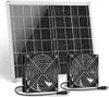 Solar Ventilator, 15W Solarpanel Ventilator mit Zwei IPX6 Produktbild-Vorschau 1
