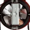 Close-up view of the internal components of a fan heater, showing the fan blades, heating element, and mounting bracket. Náhled obrázku produktu