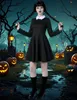 Costume da donna Abito da travestimento Halloween Wednesday Anteprima dell’immagine prodotto 5