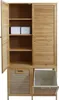 A wooden cabinet with two doors and two laundry baskets. Náhľad obrázku produktu