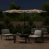 vidaXL Doppel-Sonnenschirm mit LED-Leuchten Taupe 316x145 Produktbild-Vorschau 10