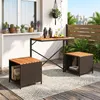 COSTWAY Gartenmöbel Sets 4 tlg., 2 in 1 Gartenbank, Produktbild-Vorschau 2