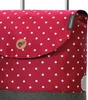 A close-up of a red polka dot shopping bag with a grey base. Produktbild-Vorschau