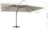 A rectangular patio umbrella with a black pole and base, shown against a white background. Dimensions are indicated with text overlays. Produktbild-Vorschau
