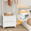 COSTWAY Věšák na kabáty se 3 zásuvkami, Rolovací věšák na Náhled obrázku produktu 7
