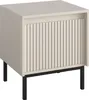 A standalone nightstand with a fluted drawer front and black metal legs. Náhled obrázku produktu